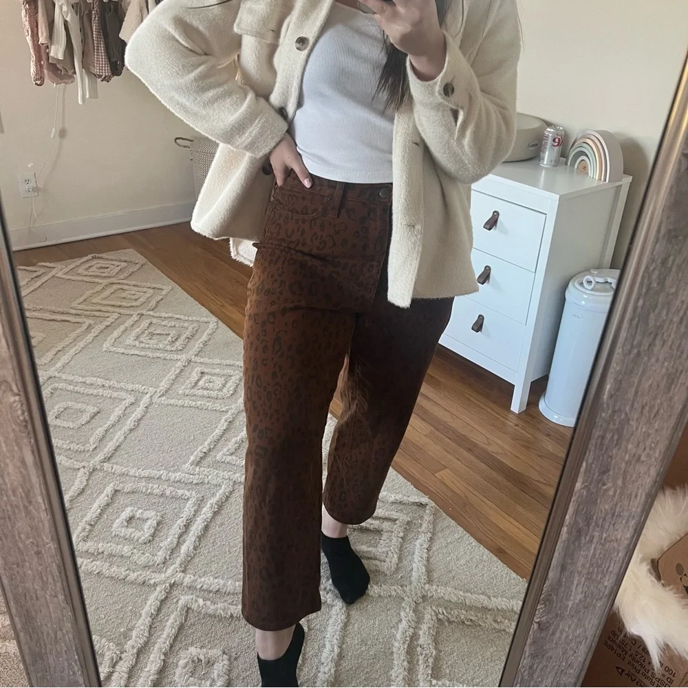 Universal Thread Brown Leopard Print Pants - Picture 2 of 5